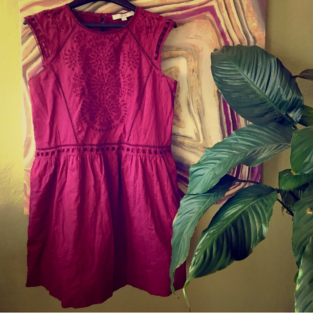 Pink eyelet dress
